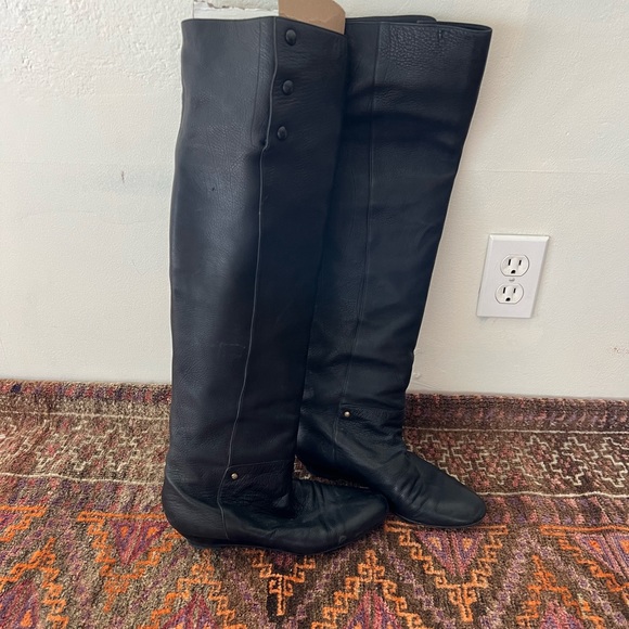 OVER THE KNEE GENUINE LEATHER BOOTS - Picture 1 of 4